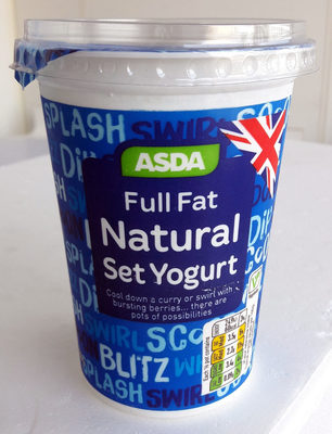 Full fat natural set yogurt