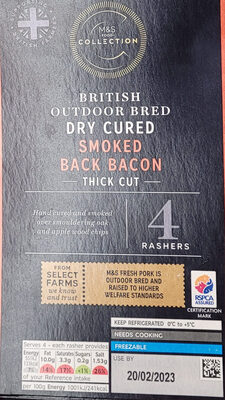 British Outdoor Bred Dry Cured Smoked Back Bacon