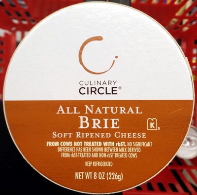 Culinary circle, all natural brie